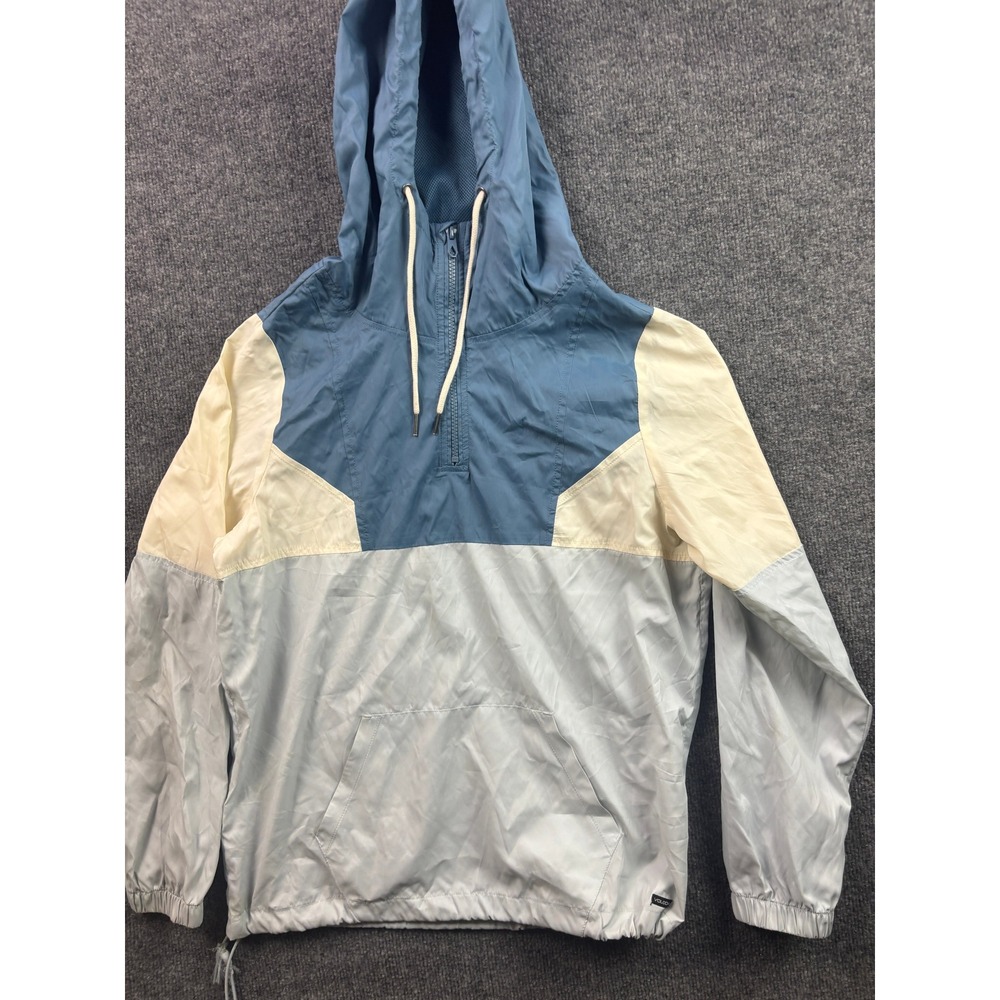 Volcom Windbreaker Womens XS Blue Colorblock Water‎ Resistant Half Zip Jacket